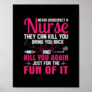 Nurse Gift   Never Disrespect A Nurse Poster