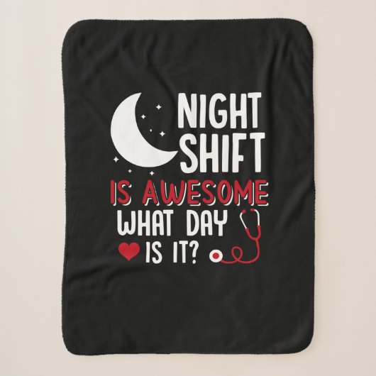 Nurse Gift | Night Shift Is Awesome Sherpa Deken (Voorkant)
