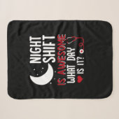 Nurse Gift | Night Shift Is Awesome Sherpa Deken (Voorkant (horizontaal))