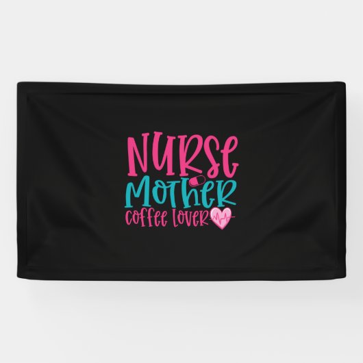 Nurse Gift Nurse Mother Coffee Lover Spandoek (Horizontaal)