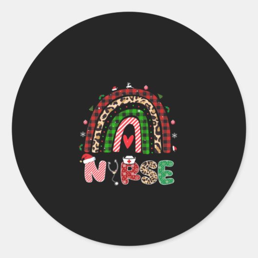 Nurse Gift Nurse Rainbow Ronde Sticker (Voorkant)