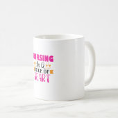 Nurse Gift Nursing Is A Work Of Heart Koffiemok (Voorkant rechts)