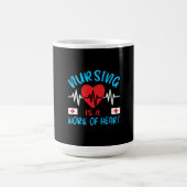 Nurse Gift | Nursing Is A Work Of Heart Koffiemok (Center)