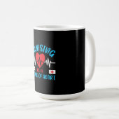 Nurse Gift | Nursing Is A Work Of Heart Koffiemok (Voorkant rechts)