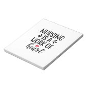 Nurse Gift Nursing Is A Work Of Heart Notitieblok (Linkerzijde)
