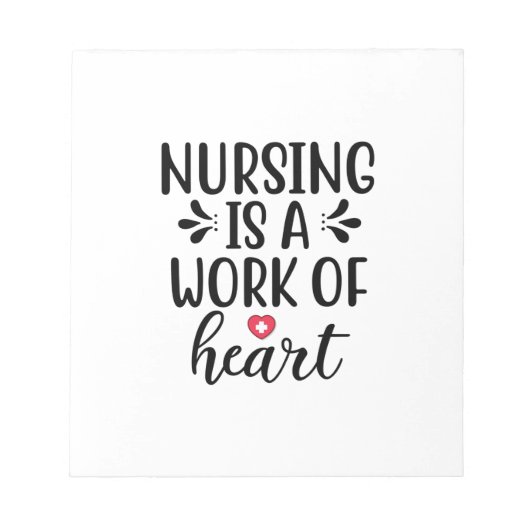 Nurse Gift Nursing Is A Work Of Heart Notitieblok (Voorkant)