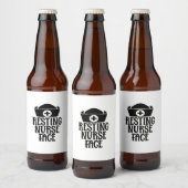 Nurse Gift Resting Nurse Face Bier Etiket (Flessen)