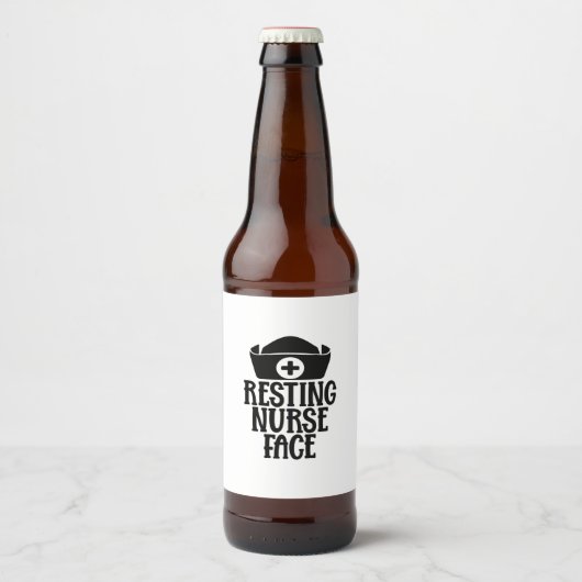 Nurse Gift Resting Nurse Face Bier Etiket (Voorkant)