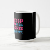Nurse Gift | Sleep All Day Nurse All Night Koffiemok (Voorkant rechts)