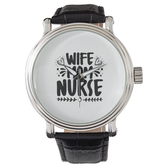 Nurse Gift Wife Mom Nurse Horloge (Voorkant)