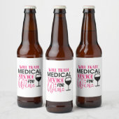 Nurse Gift Will Trade Medical Advice For Wine Bier Etiket (Flessen)