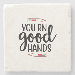 Nurse Gift You RN Good Hands Stenen Onderzetter