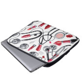 Nurse Glam - Stethoscoop & Lipstick Pattern Laptop Sleeve (Voorkant onderkant)