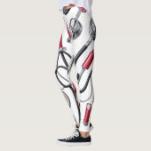 Nurse Glam - Stethoscoop & Lipstick Pattern Leggings (Links)