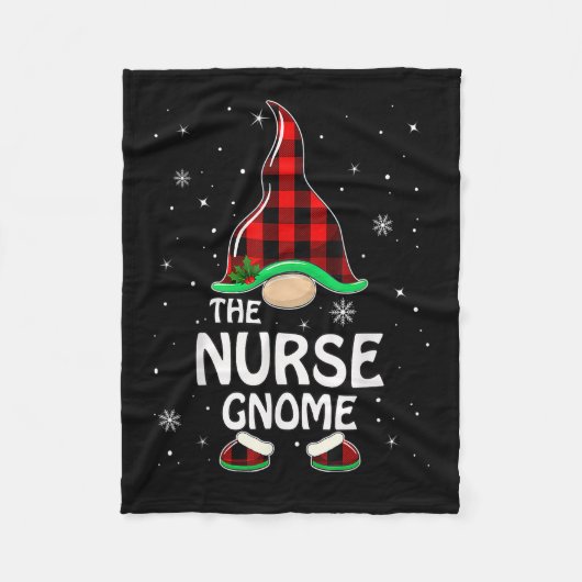 Nurse Gnome Buffalo Play Matching Family Christma Fleece Deken (Voorkant)
