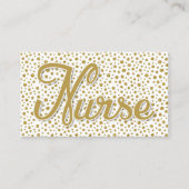 Nurse Gold Stippen - Gold White Faux Glitter Visitekaartje (Voorkant)