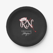 Nurse graduatie party, RN chalkboard red Papieren Bordje (Voorkant)