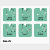 Nurse Graduation Congrats Vierkante Sticker (Vel)