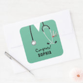 Nurse Graduation Congrats Vierkante Sticker (Envelop)