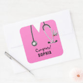 Nurse Graduation Congrats Vierkante Sticker (Envelop)