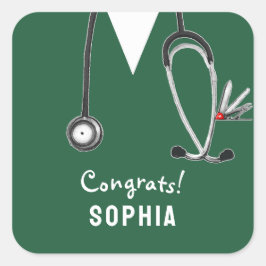 Nurse Graduation Congrats Vierkante Sticker