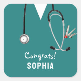 Nurse Graduation Congrats Vierkante Sticker