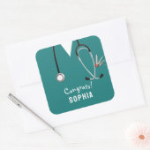 Nurse Graduation Congrats Vierkante Sticker (Envelop)