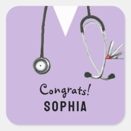 Nurse Graduation Congrats Vierkante Sticker