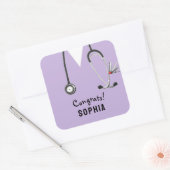Nurse Graduation Congrats Vierkante Sticker (Envelop)