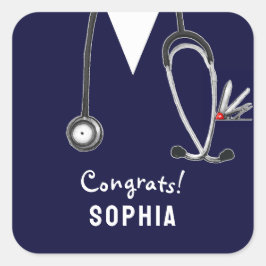 Nurse Graduation Congrats Vierkante Sticker