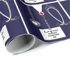 Nurse Graduation Gift Wrapping Paper Cadeaupapier