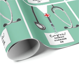 Nurse Graduation Gift Wrapping Paper Cadeaupapier