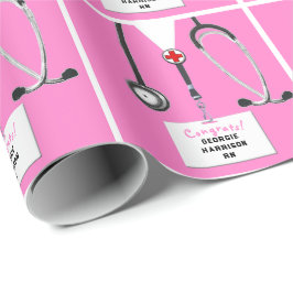 Nurse Graduation Gift Wrapping Paper Cadeaupapier