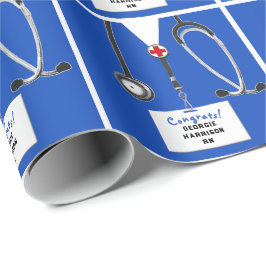 Nurse Graduation Gift Wrapping Paper Cadeaupapier
