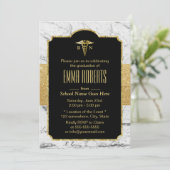 Nurse Graduation Party Elegant White Marble Kaart (Staand voorkant)