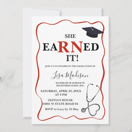 Nurse Graduation Party Kaart (Voorkant)