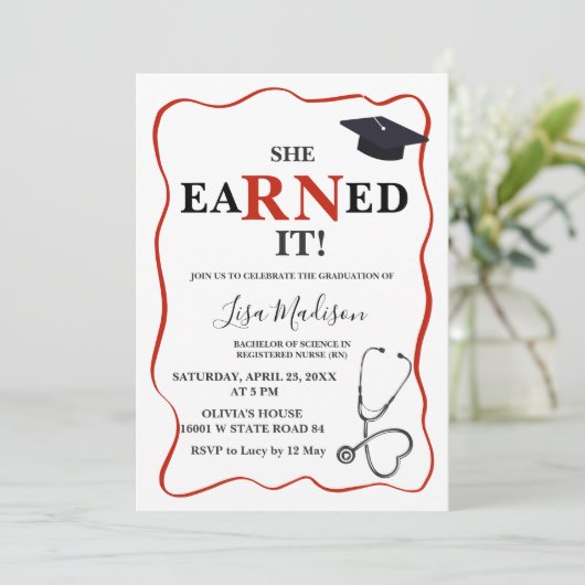 Nurse Graduation Party Kaart (Staand voorkant)