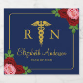 Nurse Graduation Sparkling Wijnetiket (Enkel label)