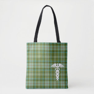 Nurse Green Pset Medical Caduceus Tote Bag