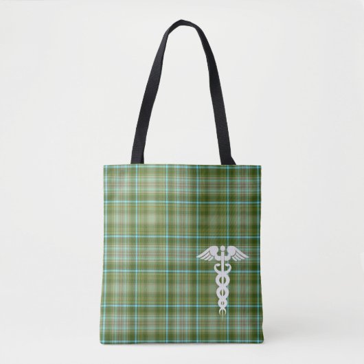Nurse Green Pset Medical Caduceus Tote Bag (Voorkant)