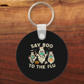 Nurse Halloween Ghost Crew Vaccine Say Boo To The  Sleutelhanger (Voorkant)