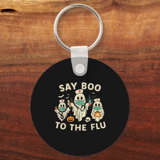 Nurse Halloween Ghost Crew Vaccine Say Boo To The  Sleutelhanger (Voorkant)