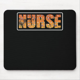 Nurse Halloween Gift With Pumpkin Spider Witch Hat Muismat