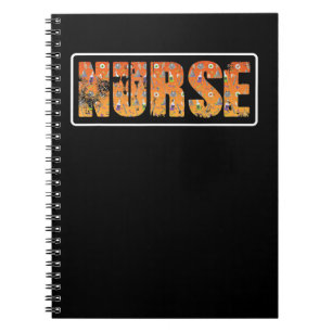 Nurse Halloween Gift With Pumpkin Spider Witch Hat Notitieboek