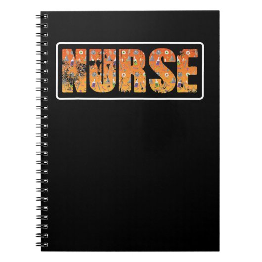 Nurse Halloween Gift With Pumpkin Spider Witch Hat Notitieboek (Voorkant)