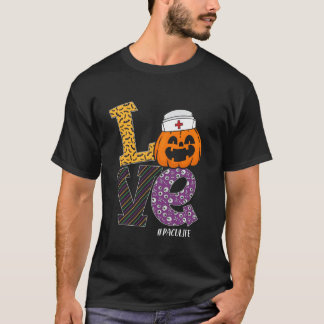 Nurse Halloween Pumpkin Costume Love PACU Nurse Li T-shirt