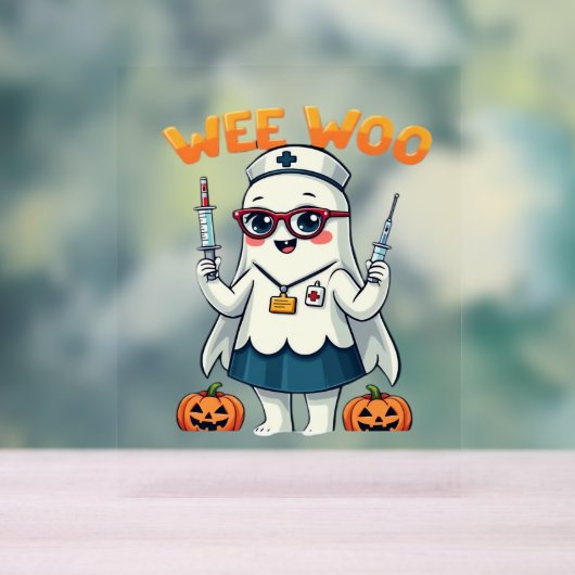 Nurse Halloween ready Classic T-Shirt Acryl Bord (Neutraal)