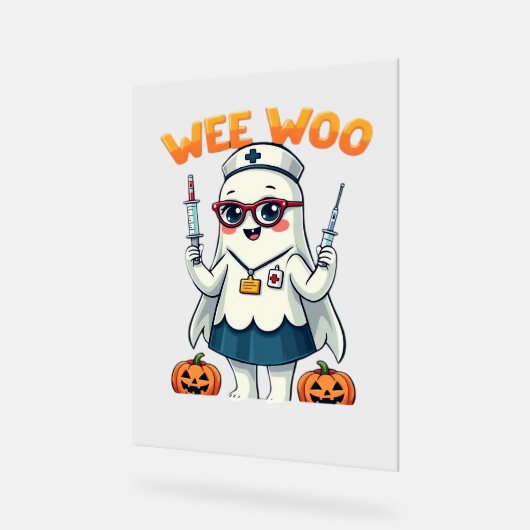 Nurse Halloween ready Classic T-Shirt Acryl Bord (Hoek)