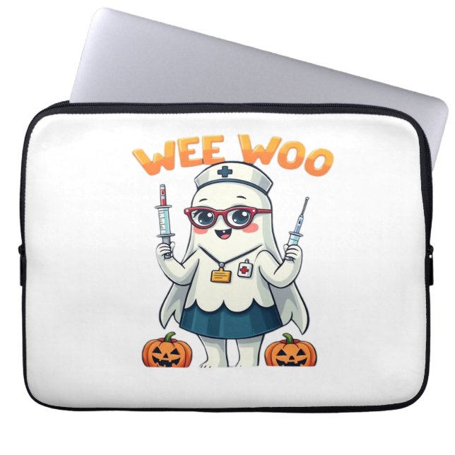 Nurse Halloween ready Classic T-Shirt Laptop Sleeve (Voorkant)