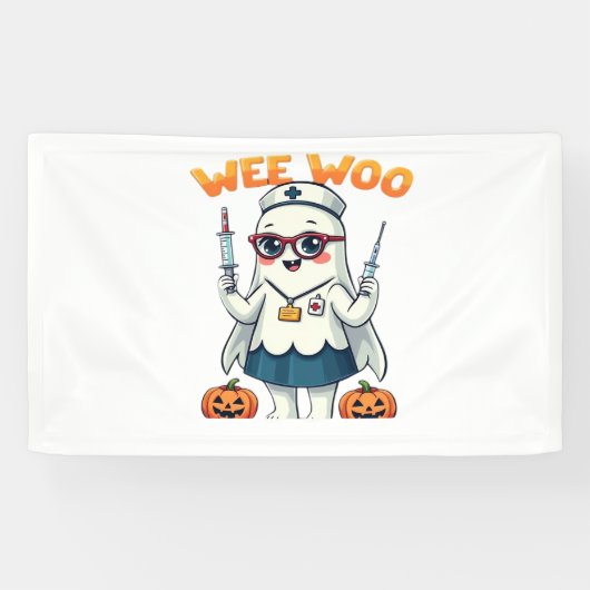 Nurse Halloween ready Classic T-Shirt Spandoek (Horizontaal)